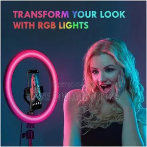 RGB 18 Inches Selfie Ring Light With Stand 45cm- Colours