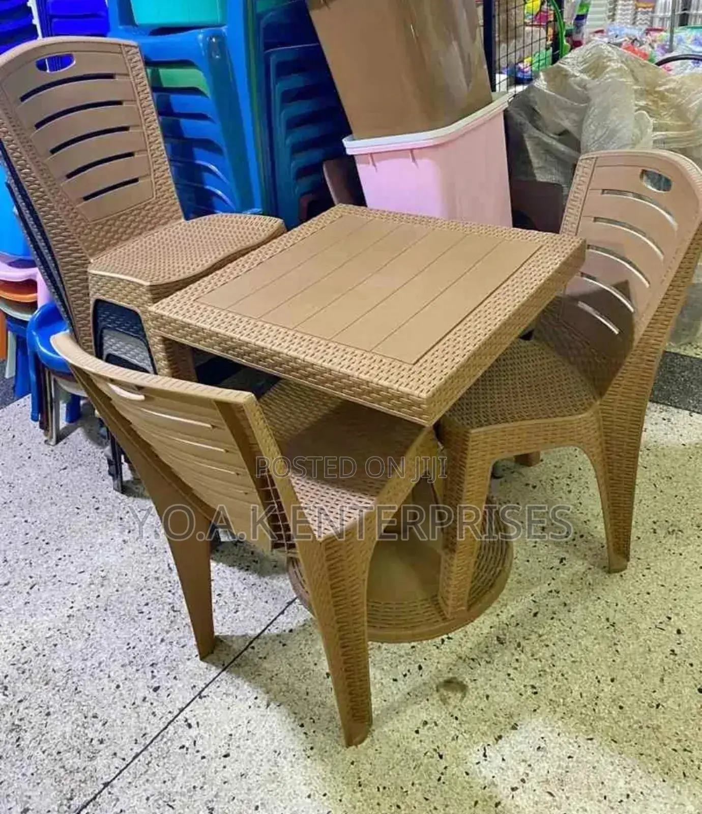 Plastic Table Set With Two Chairs