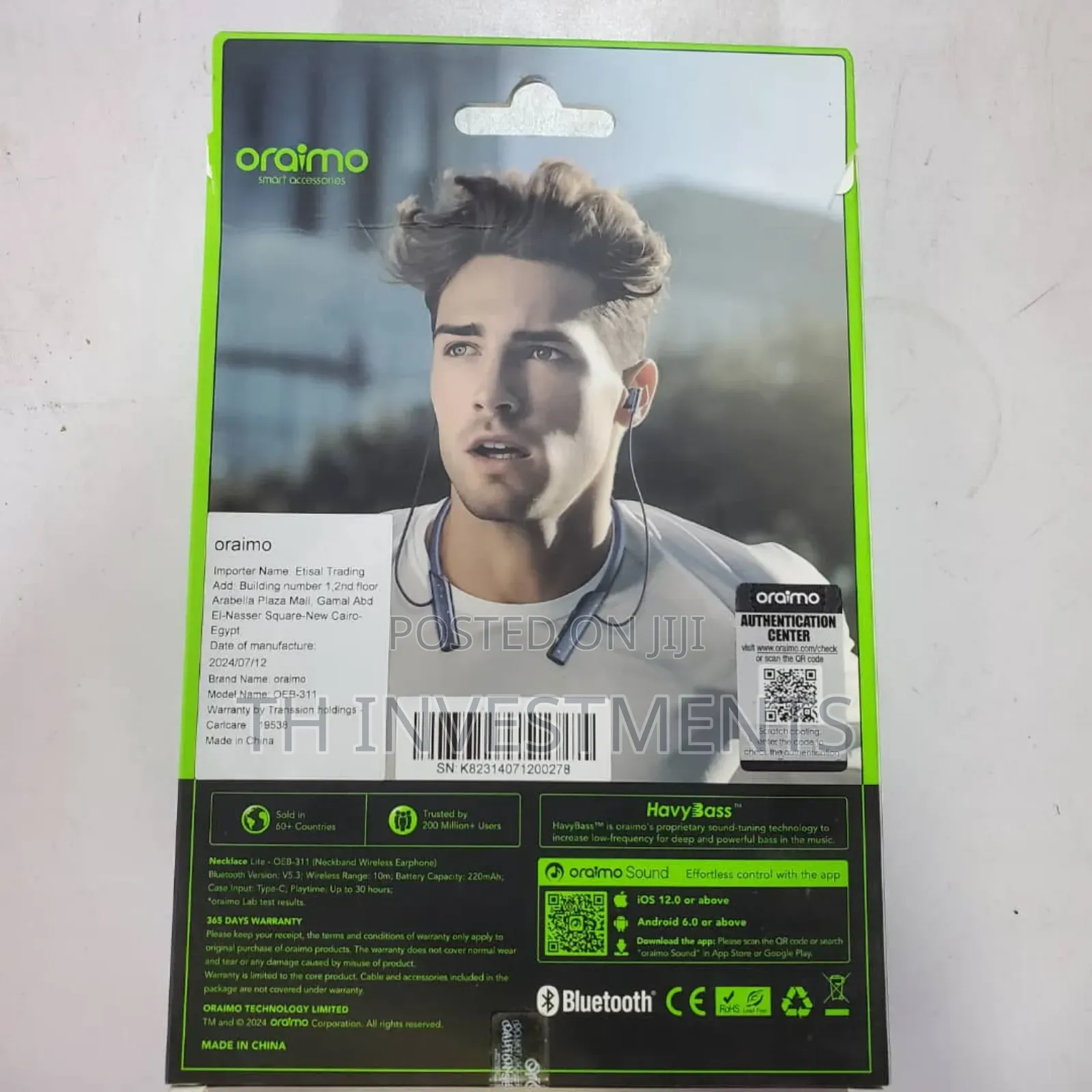 Oraimo Necklace Lite Call Vibration Wireless Headphones.