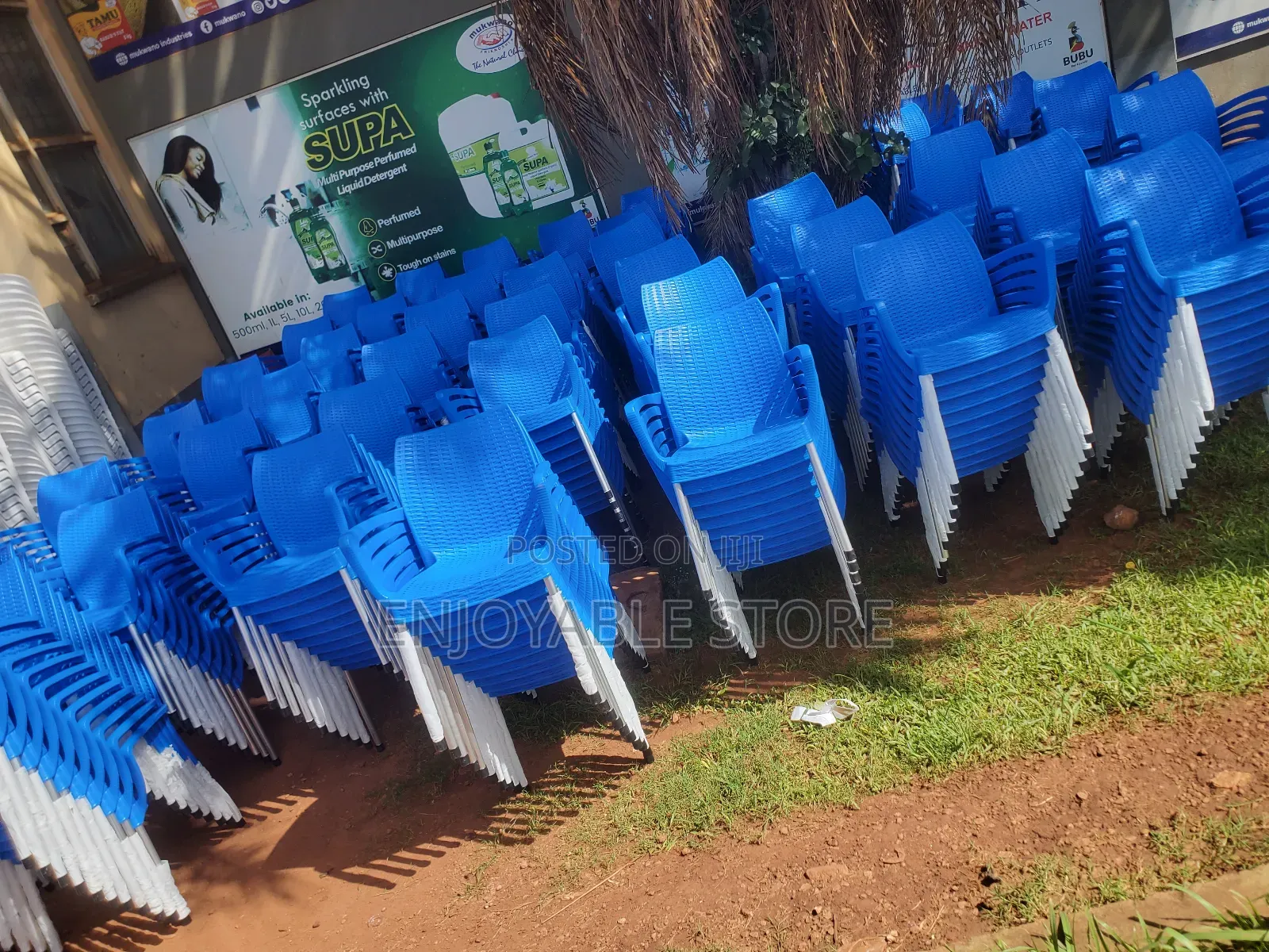 Plastic Blue Chairs for Garden/Hotels/Bars/Outdoor