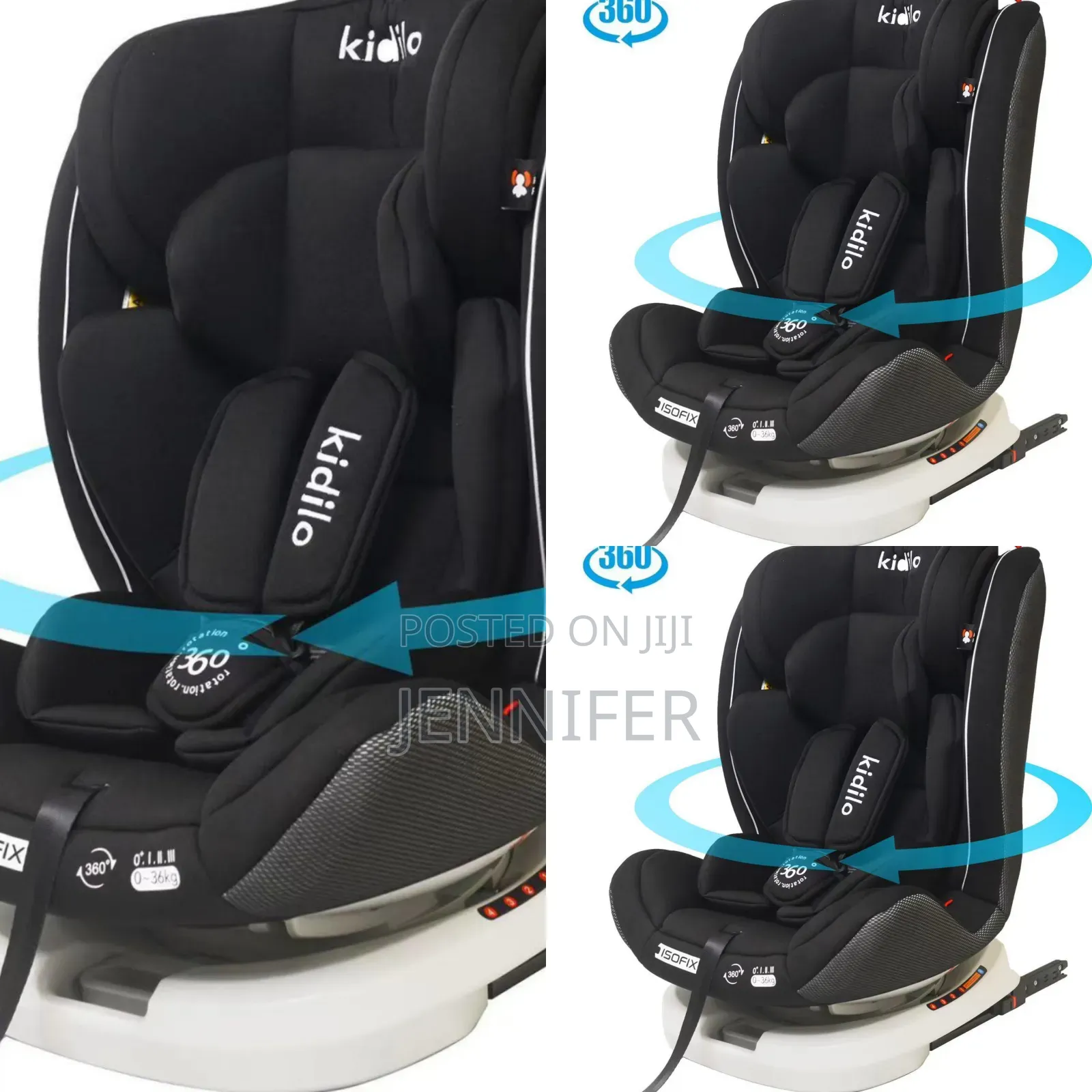 Kidilo 360 Rotating Baby Car With Isofix