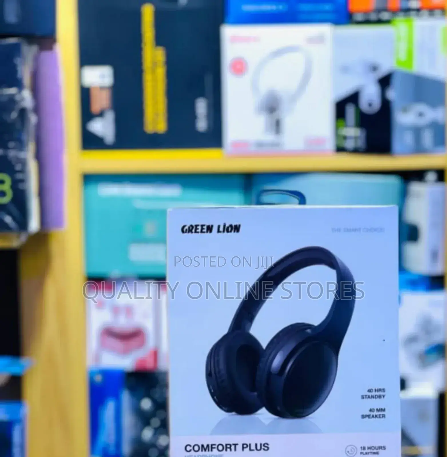 Black Green Lion Headphones