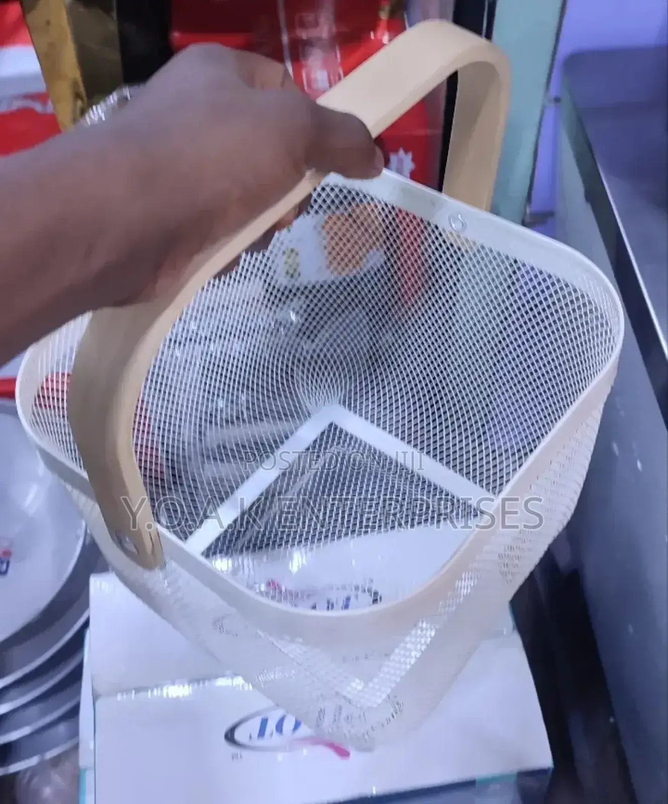 Delivery Basket With Wooden Handle