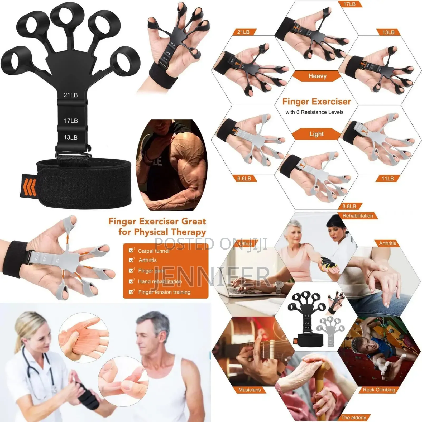 Adjustable Elastic Finger Grip Strengthener