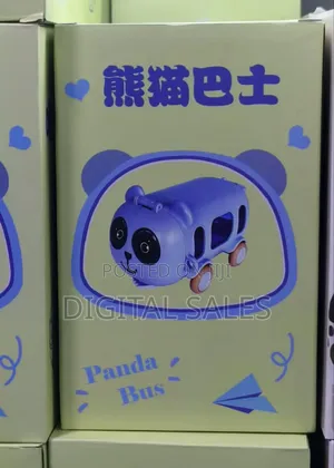 Panda Bus Water Bottle for Kids With Strap, Sipper, Straw