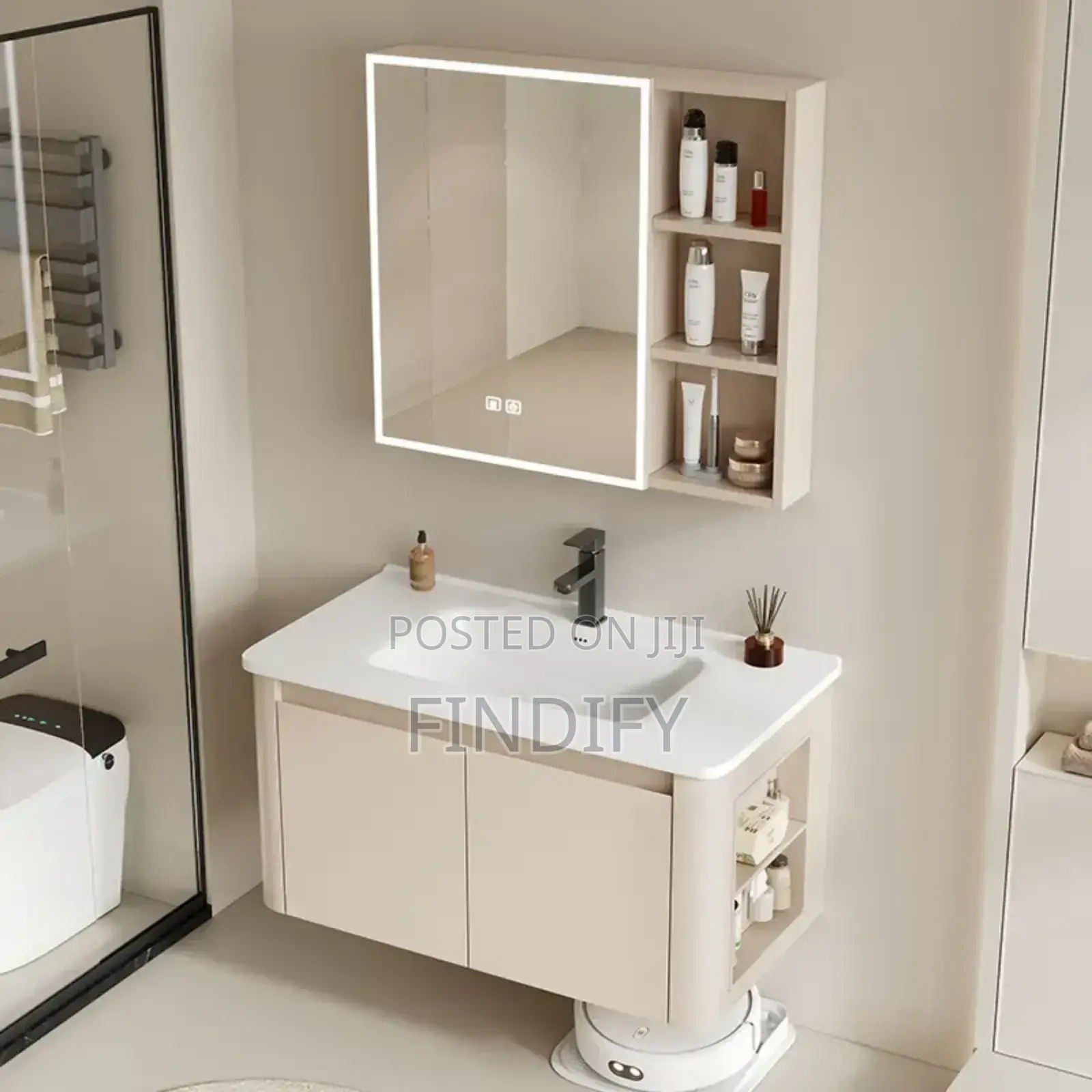 Bathroom Basin Cabinet With Led Bath Mirror