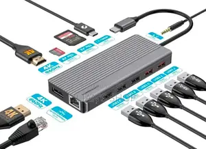 Powerology 13in1 Usb-C Hub Hdmi Type-C 100w