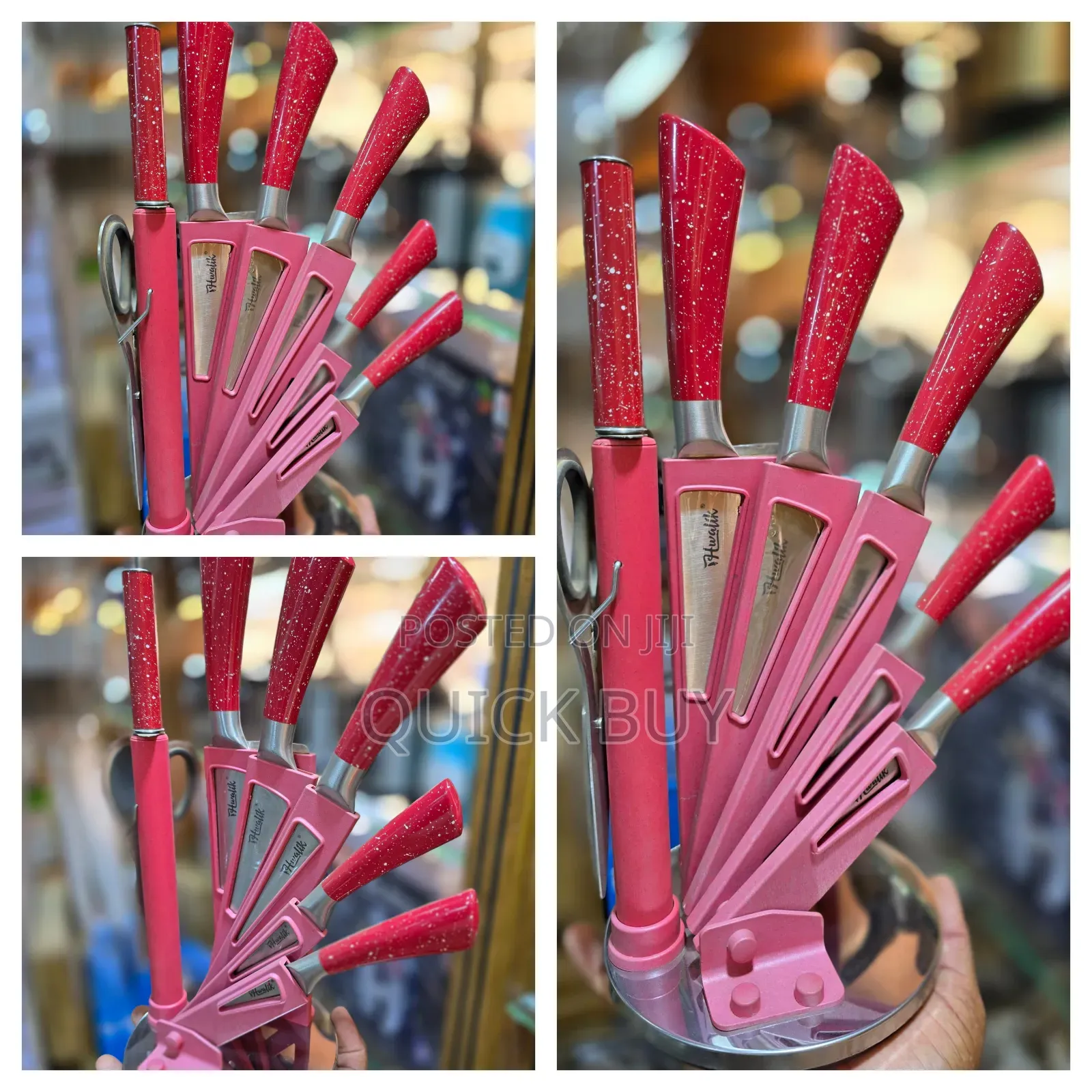 New Pink Coloured Kitchen Knife Set