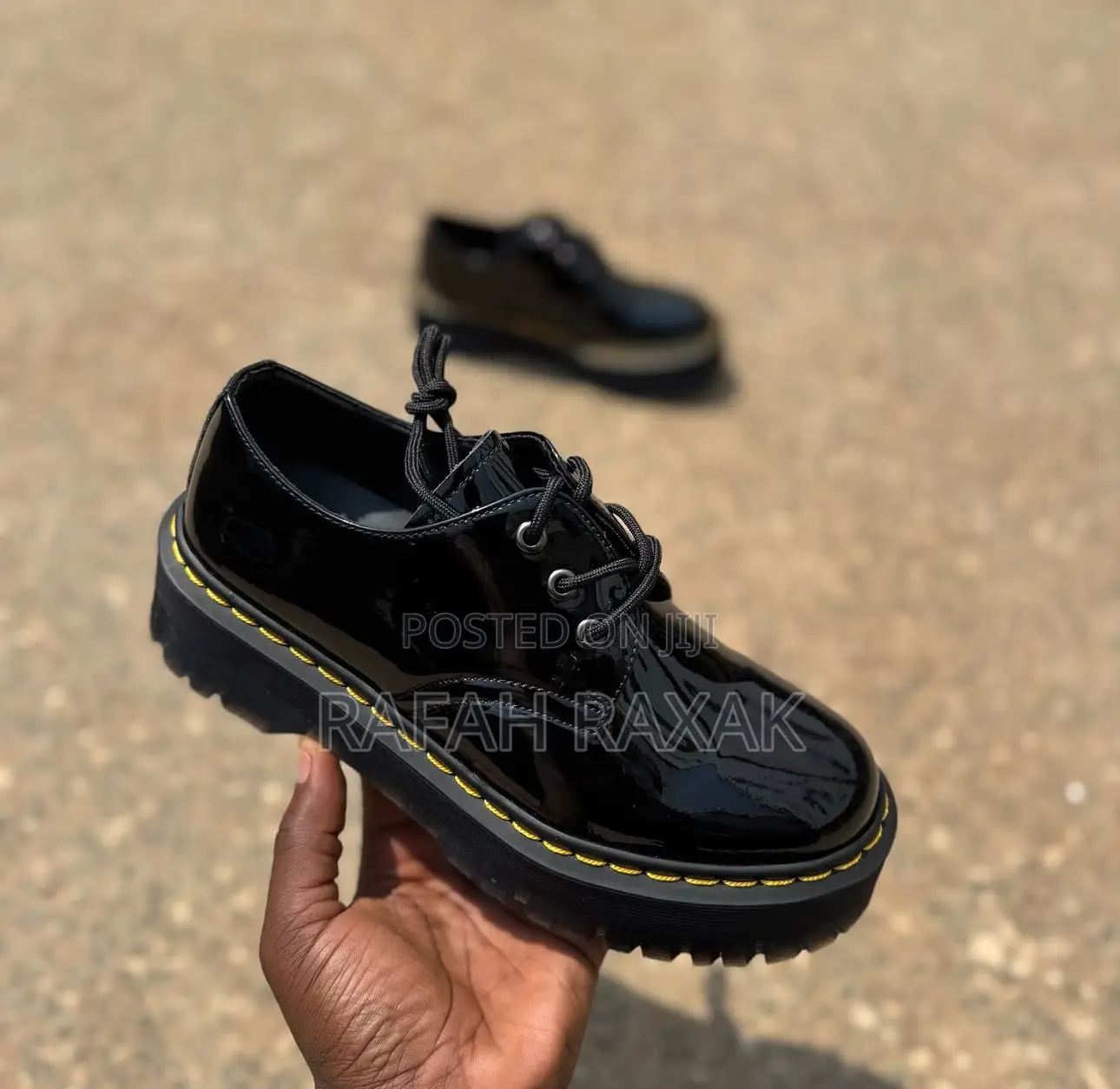 Original Shinny Big Sole Dr.Martens Black Patent Shoes