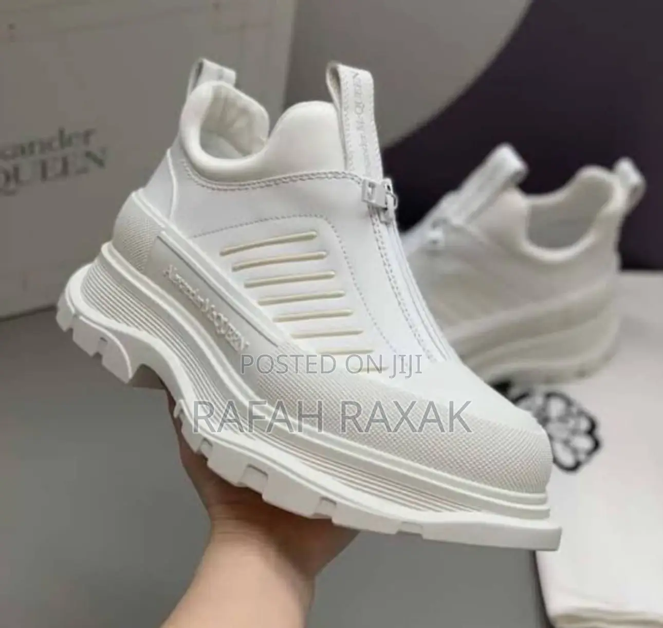 Original White Luxury Alexander McQueen Treadzip Up Sneakers