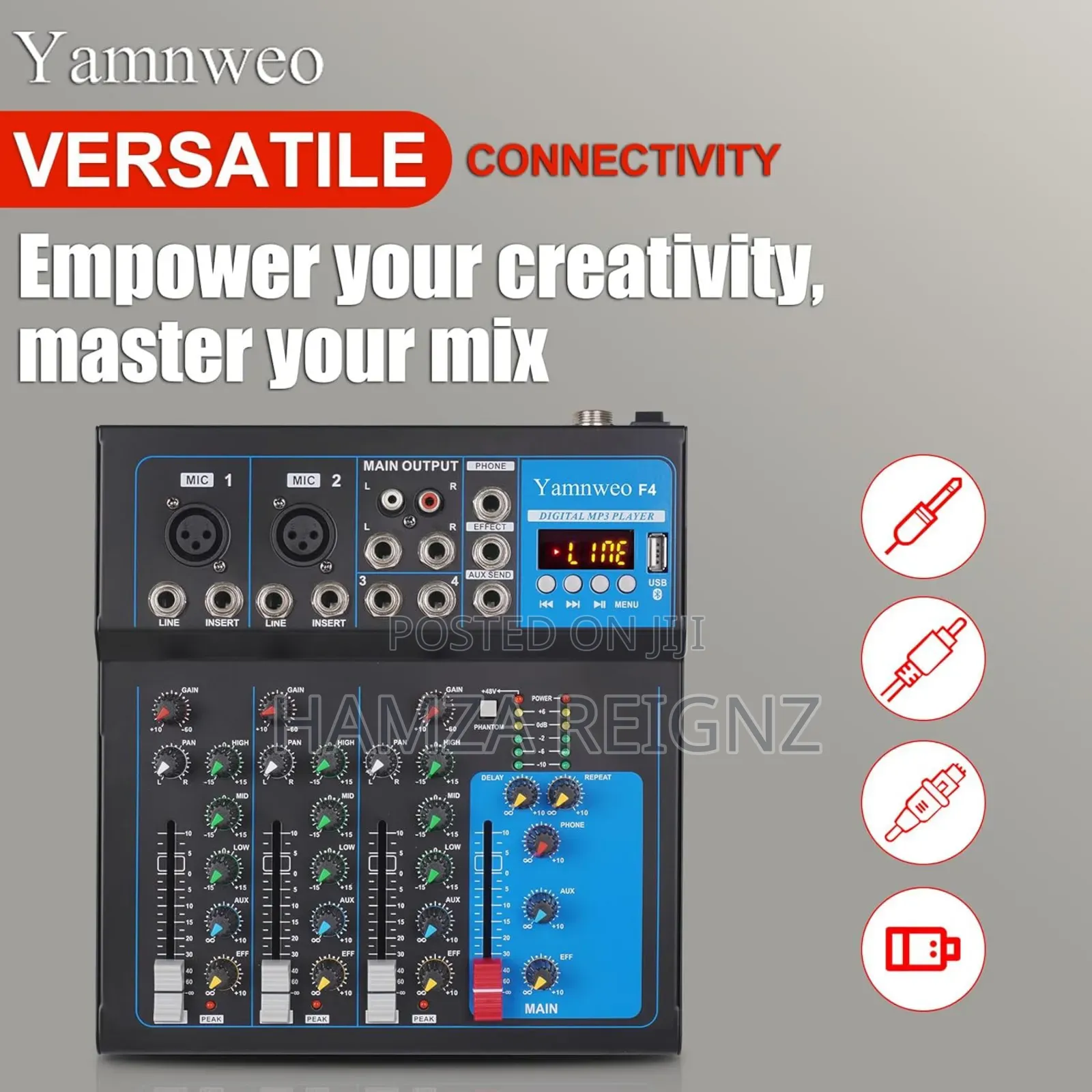 Gh4 Portable Audio Mixer, 4 Channel Mixer
