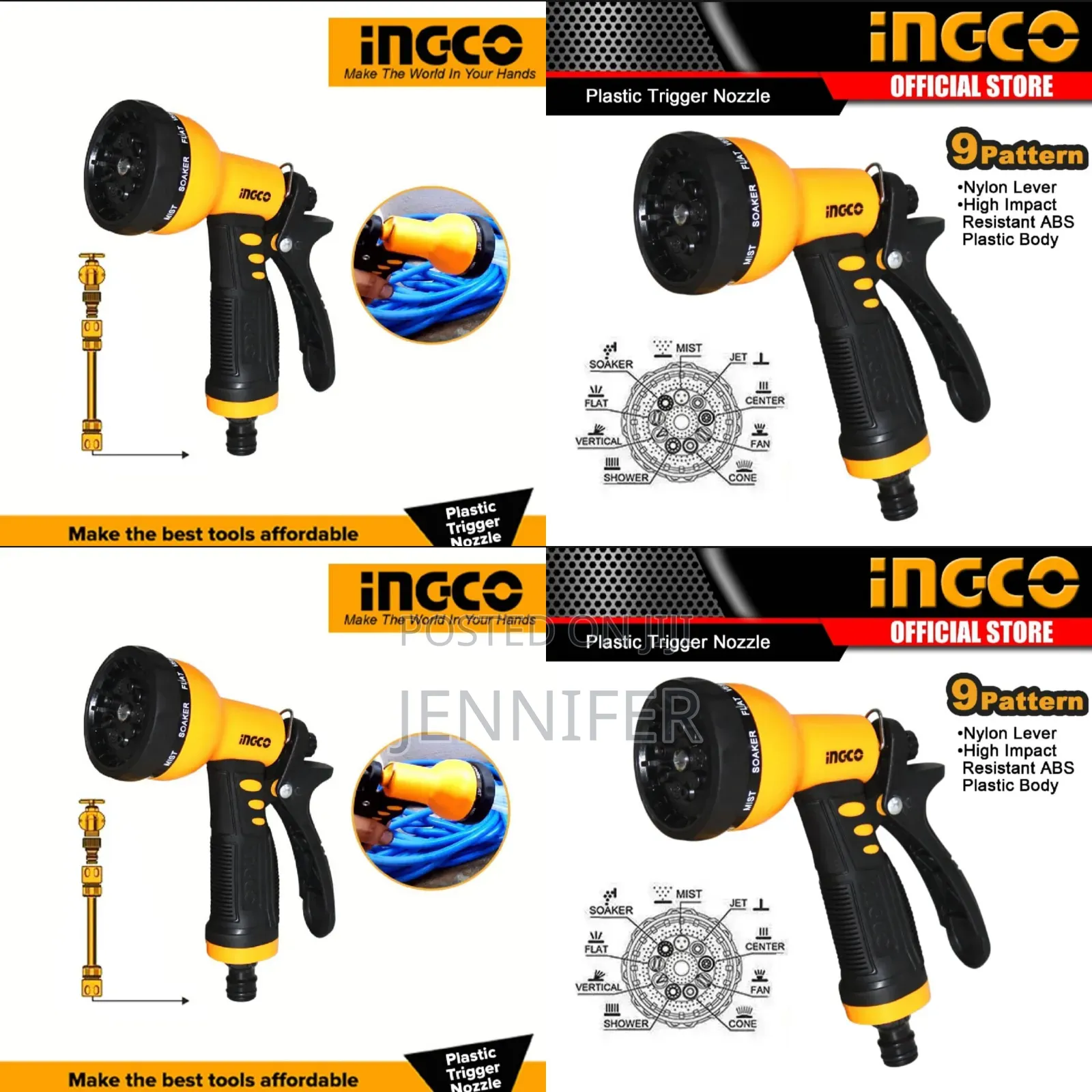 Ingco 9pattern Water Spray Nozzles