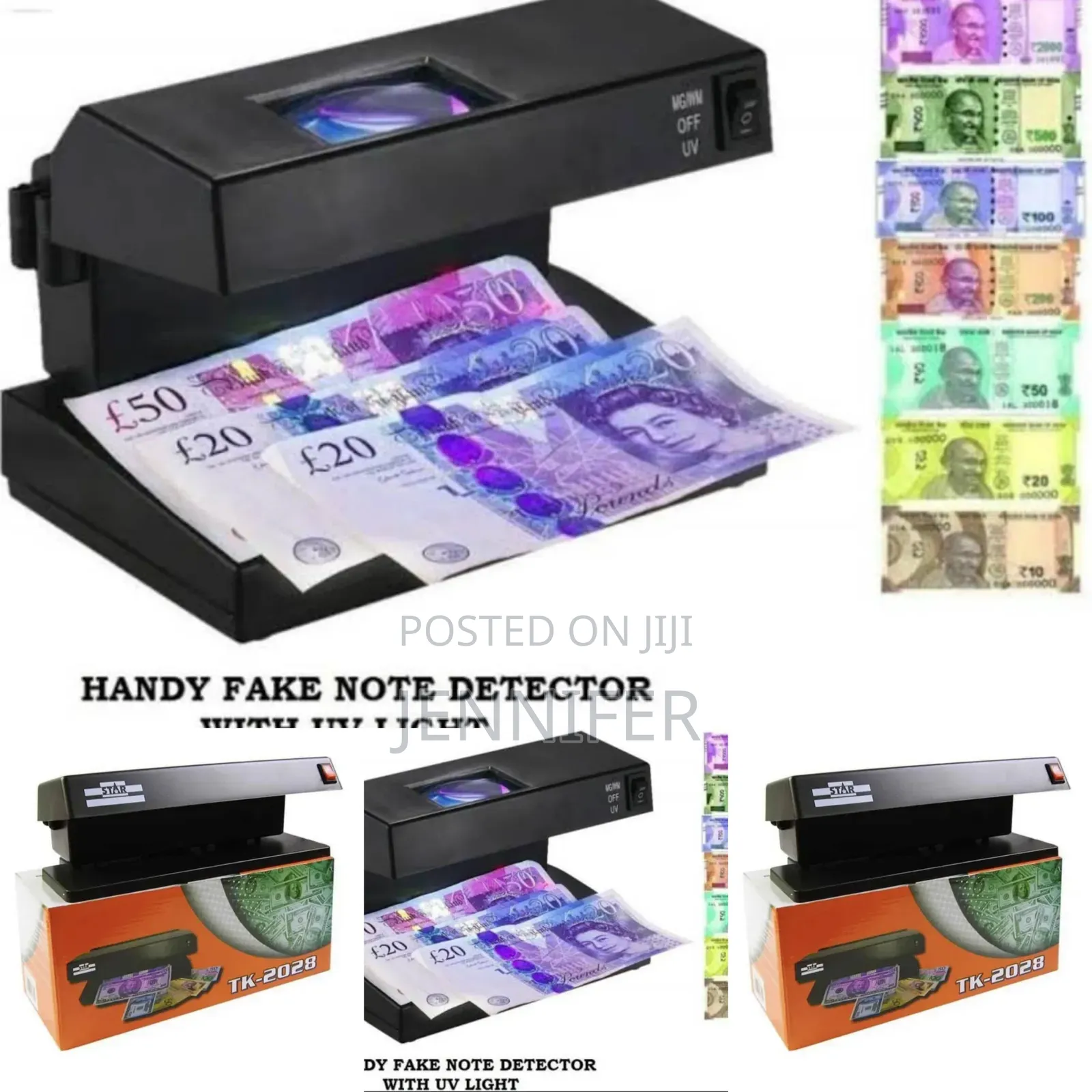 Handy Fake Note Money Detector With Magnifier