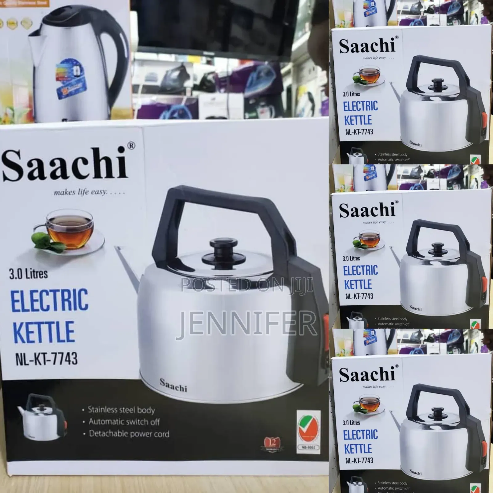 Saachi 3litres Electric Kettle Kt-7743
