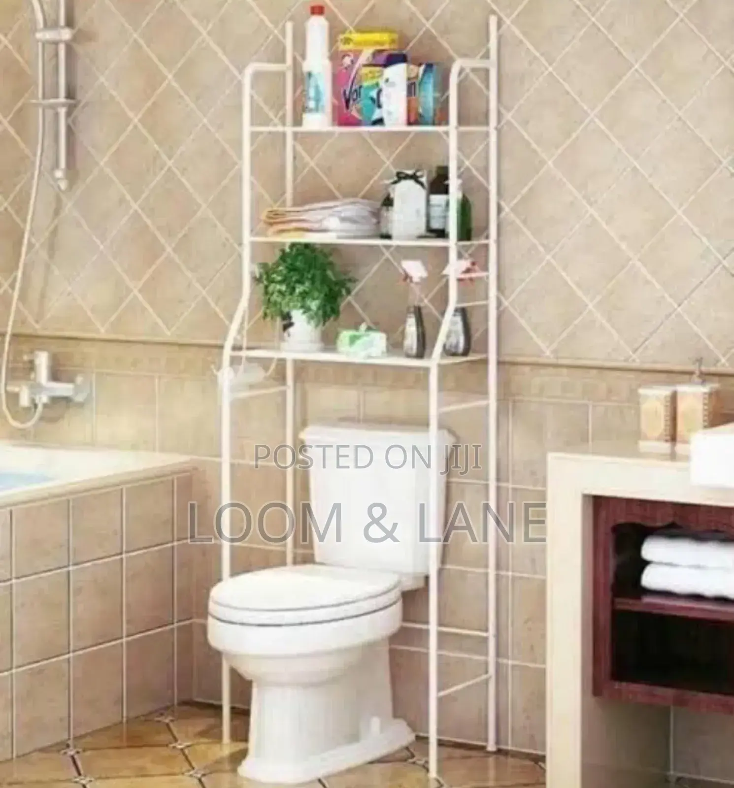 3 Tier Toilet Rack White