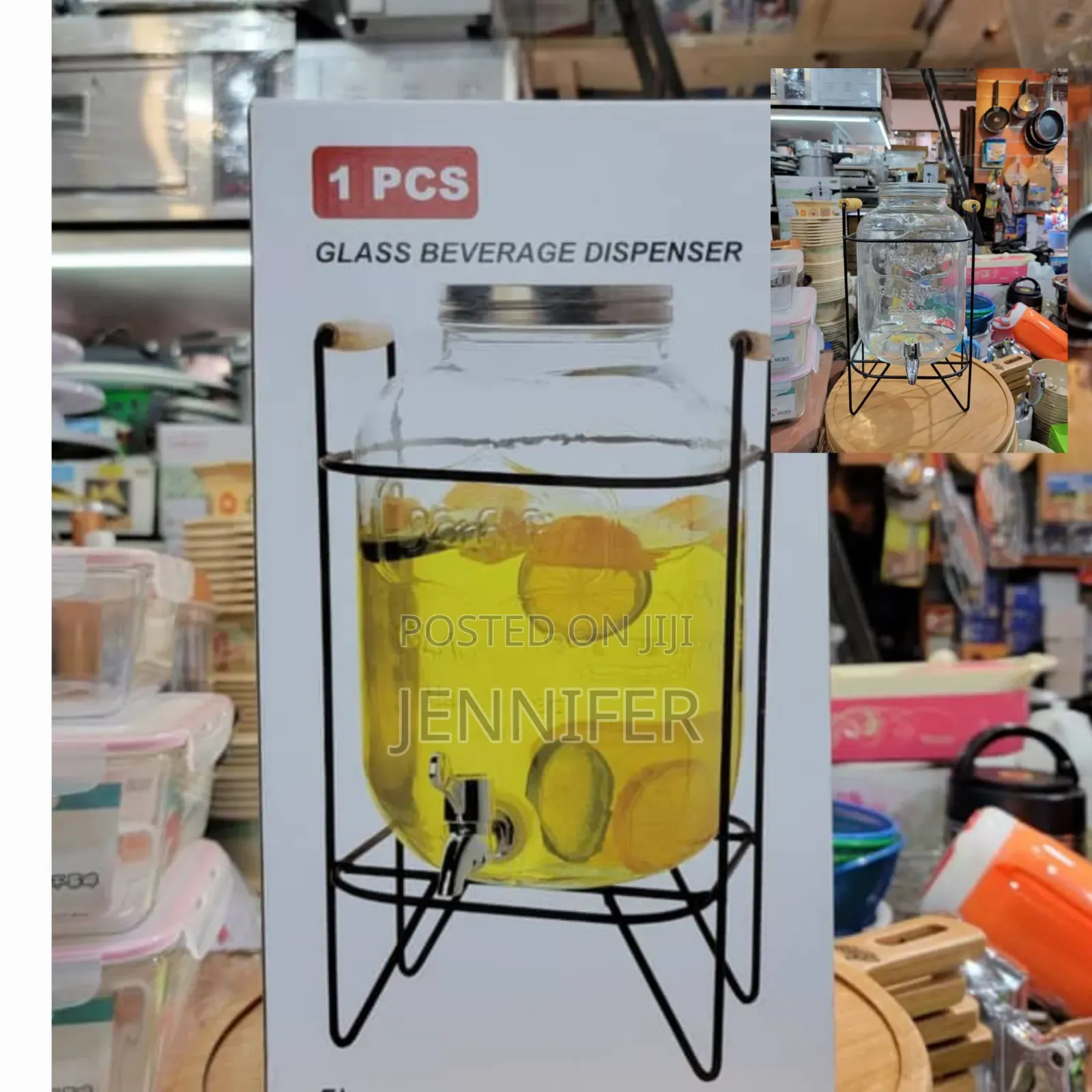 5l Glass Juice Dispenser With Stand