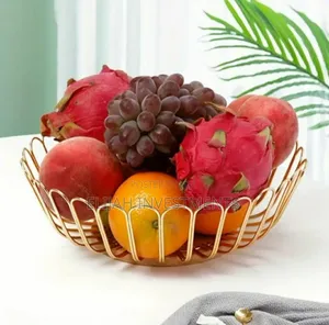 Luxurious Creative Round Metal Fruit Bowl