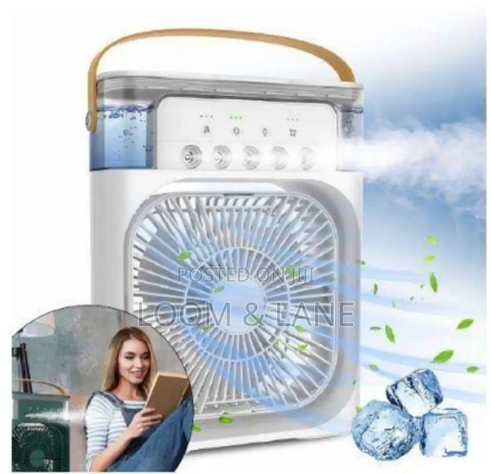 3 in 1 Mini Portable Usb Ac Fan Humidifier Led Water Lamp