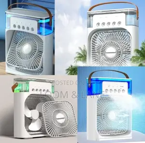 3 in 1 Mini Portable Usb Ac Fan Humidifier Led Water Lamp