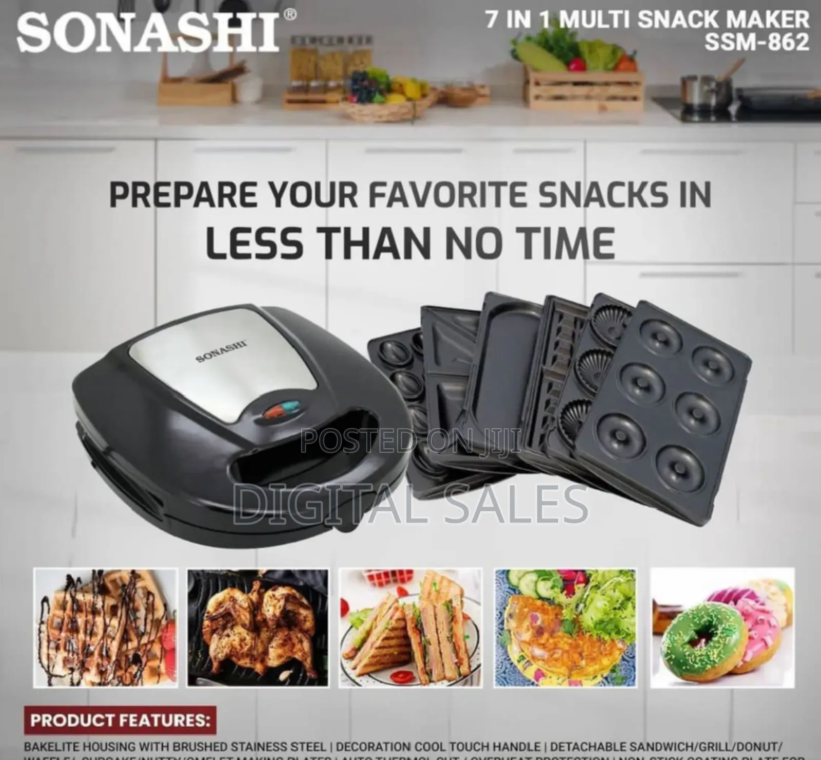 7in1 Sonashi Multi Snack Sandwich Waffle Maker.