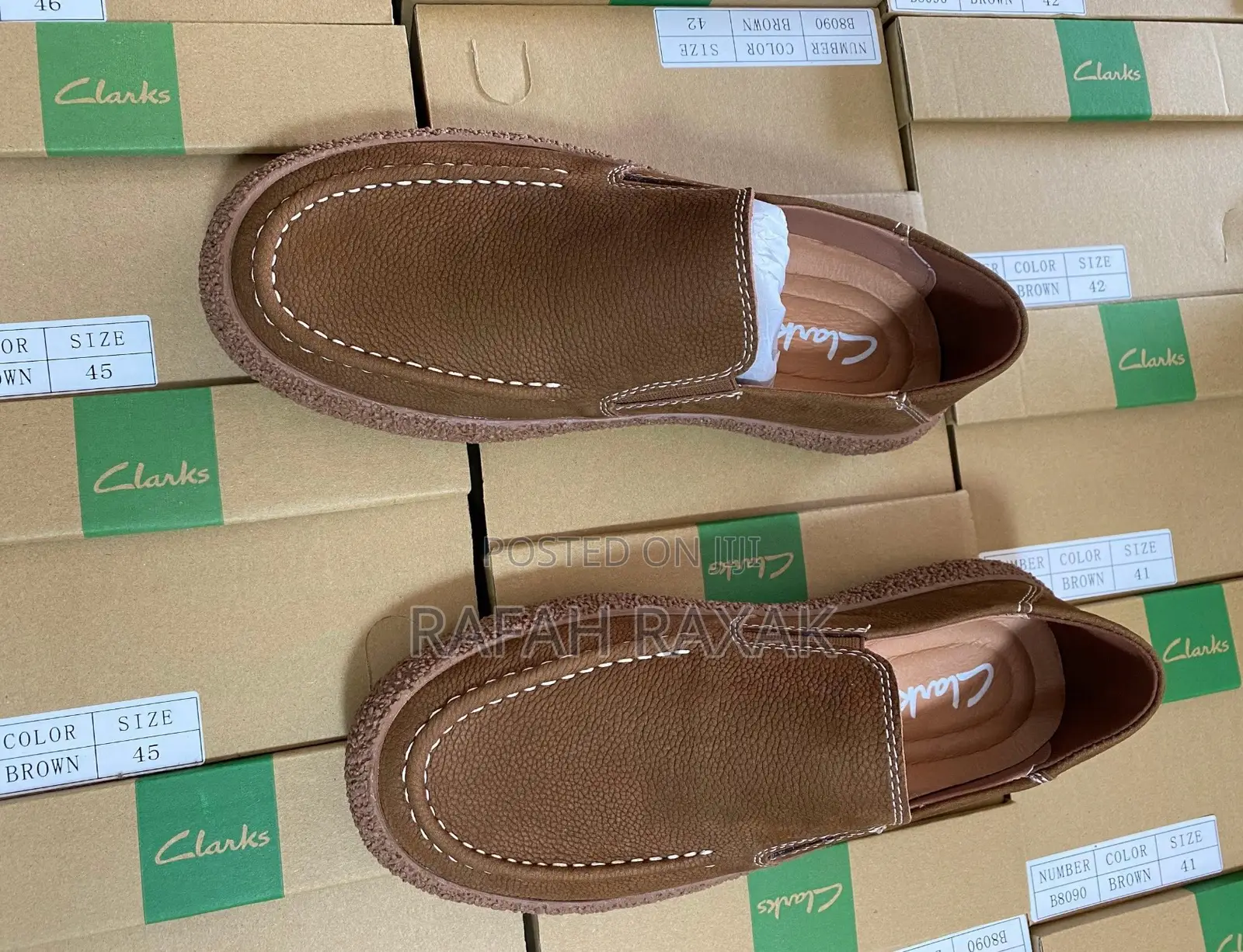 Original Brown Rough Skin Clarks Leather Low Casual Shoes
