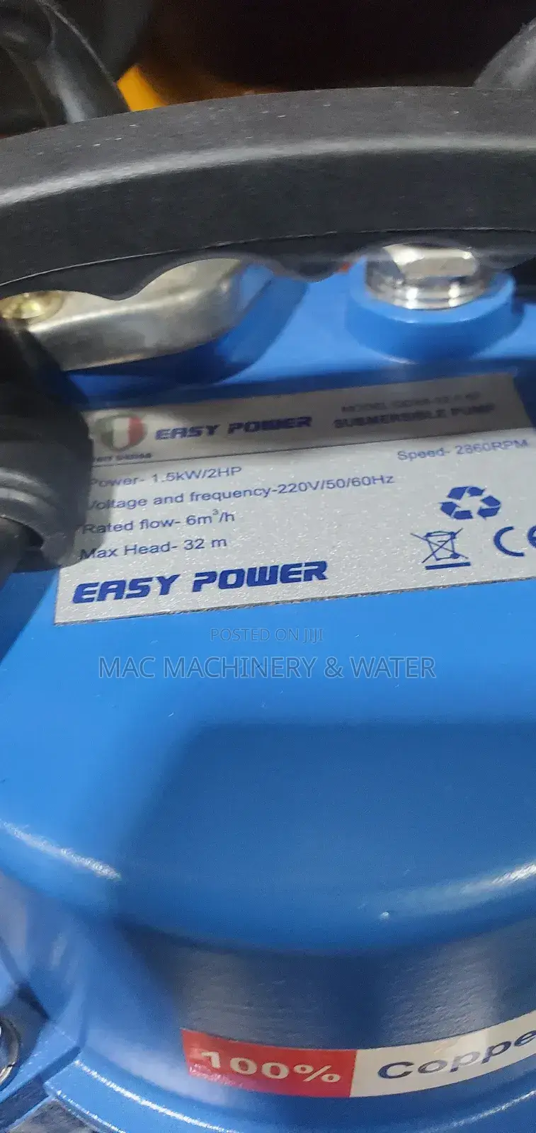 Submersible/Deep Well Water Pump 100feet/32metres 60l/Min