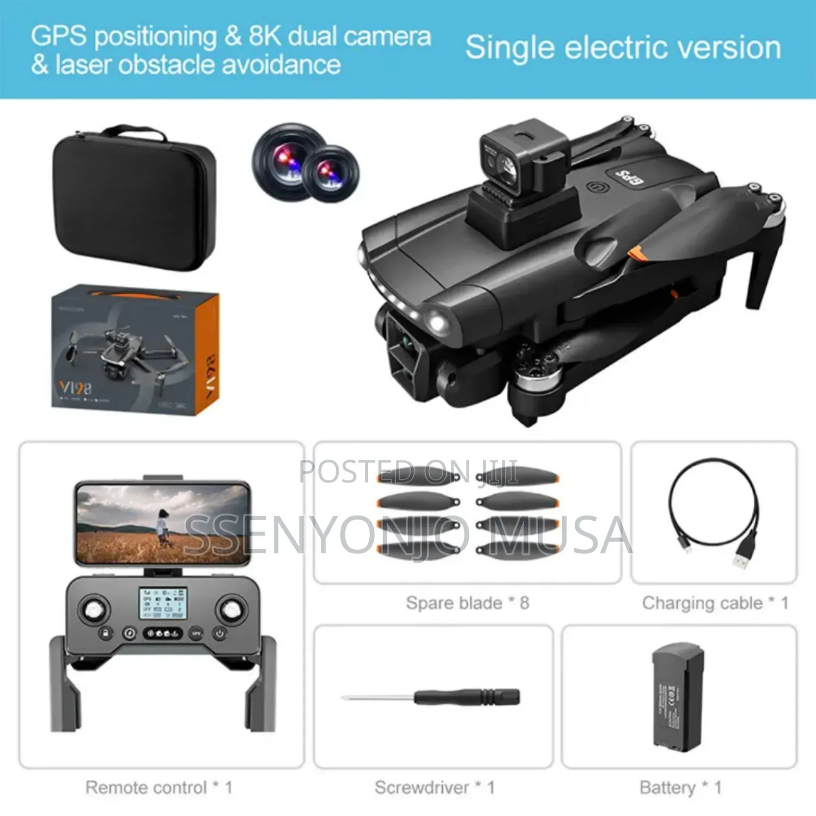 Rc Professional GPS Drone With 3-Axis Gimbal Hd Dual Ca