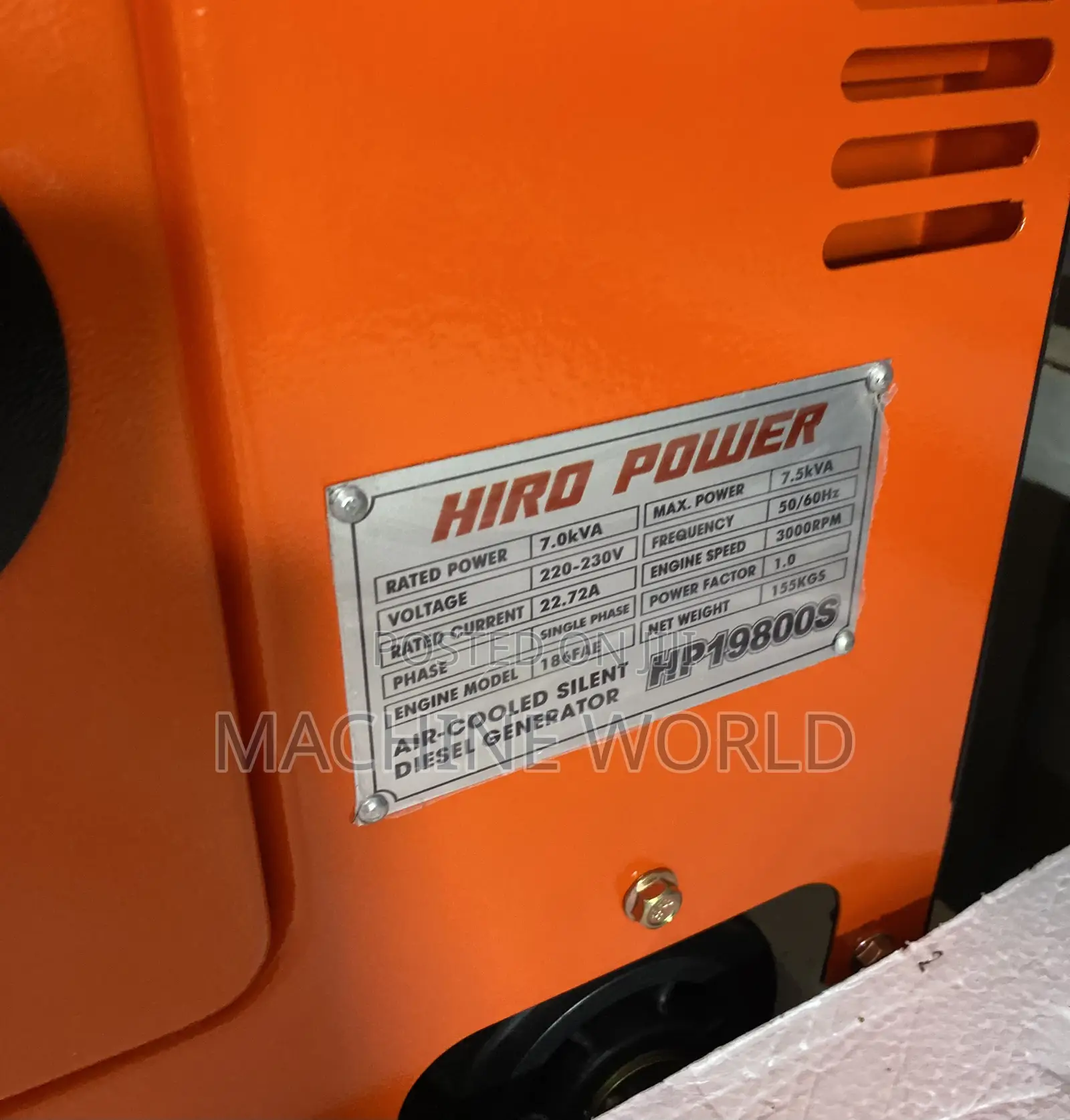 7000 Watts Hiro Power Diesel Silent Generator