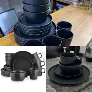 16pcs New Round Dinner Set Black