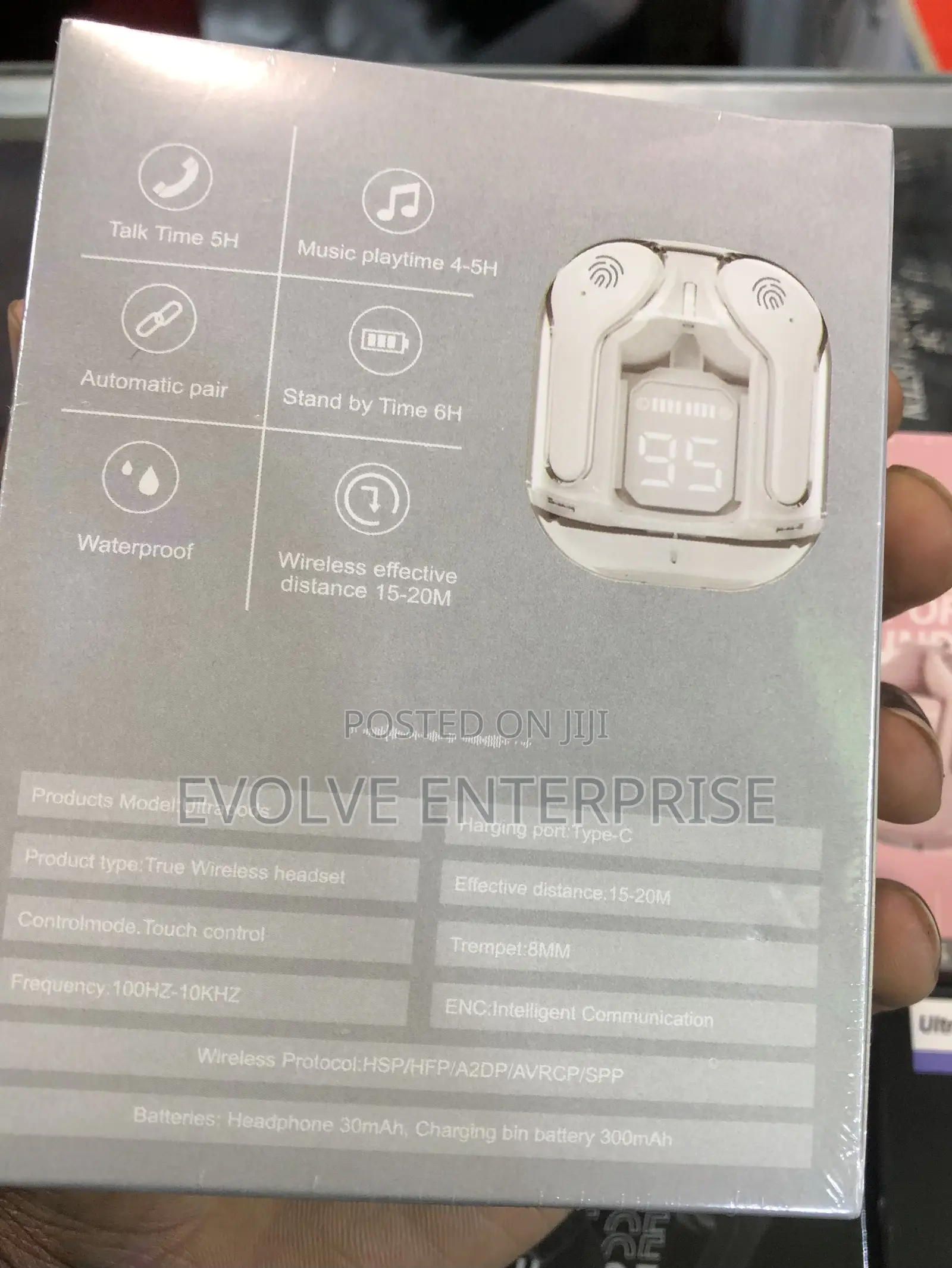 Wireless Headphones Led Power Earphones