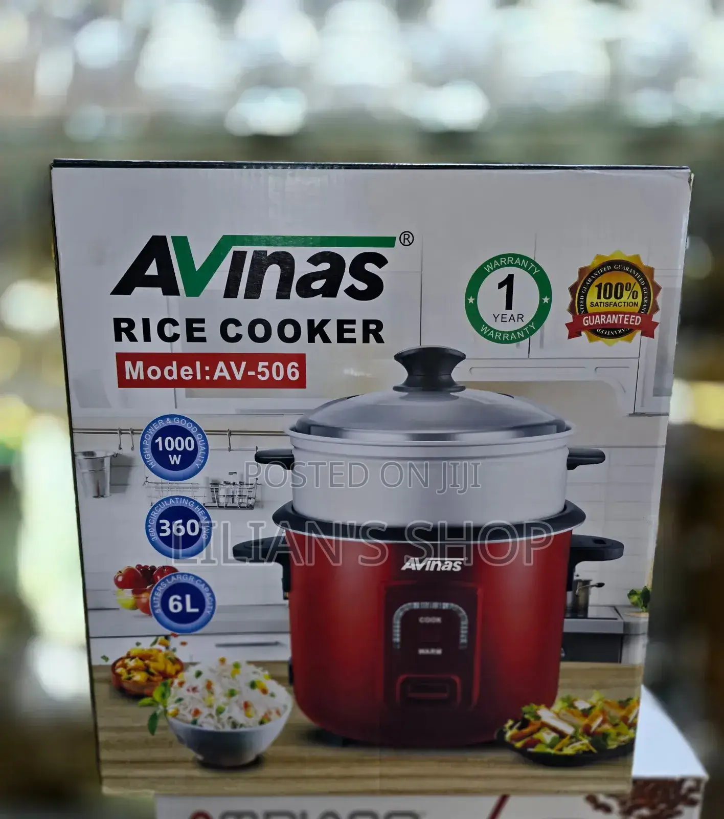 Avinas 6l Rice Cooker With Food Steamer Pot