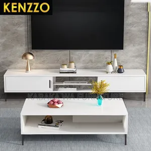 Modern Black and White Tv Stand and Center Table Coffee Tabl