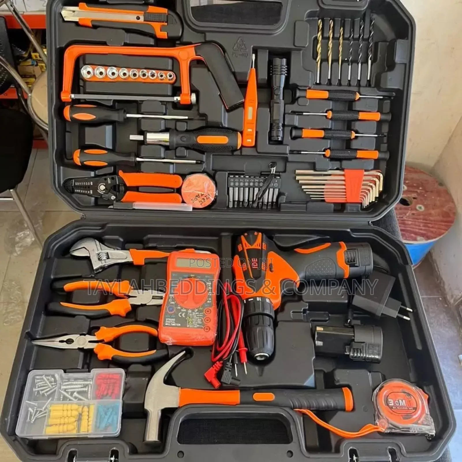Tools Box Kit Set With Electric Drill Machine