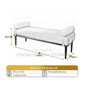 Long Cushioned Bench / Stool / Lounge Chair