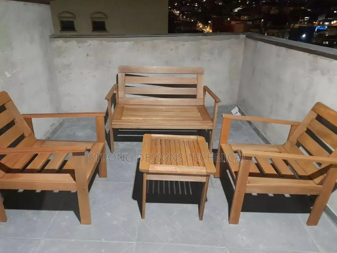 Garden / Balcony Set 2 Chairs, 1 Bench and T Table.