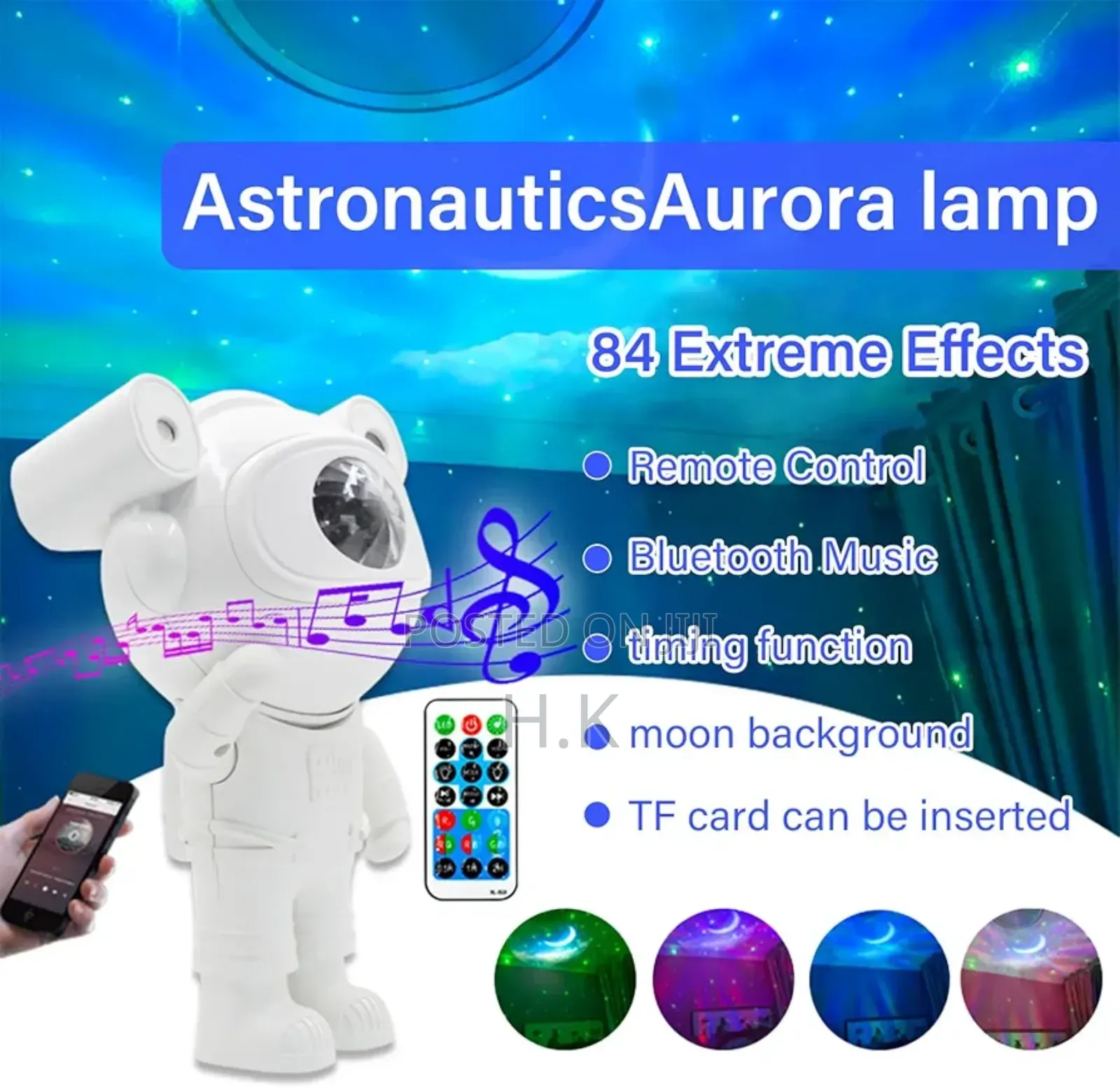 Astronaut Galaxy Projector With Blutooth Speaker
