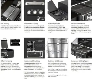 2 in 1 Commercial Luxury Gas Grill + Charcoal Smoker