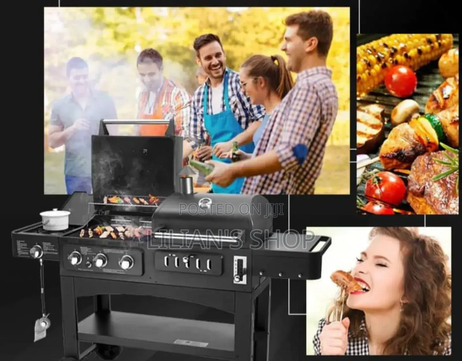 2 in 1 Commercial Luxury Gas Grill + Charcoal Smoker