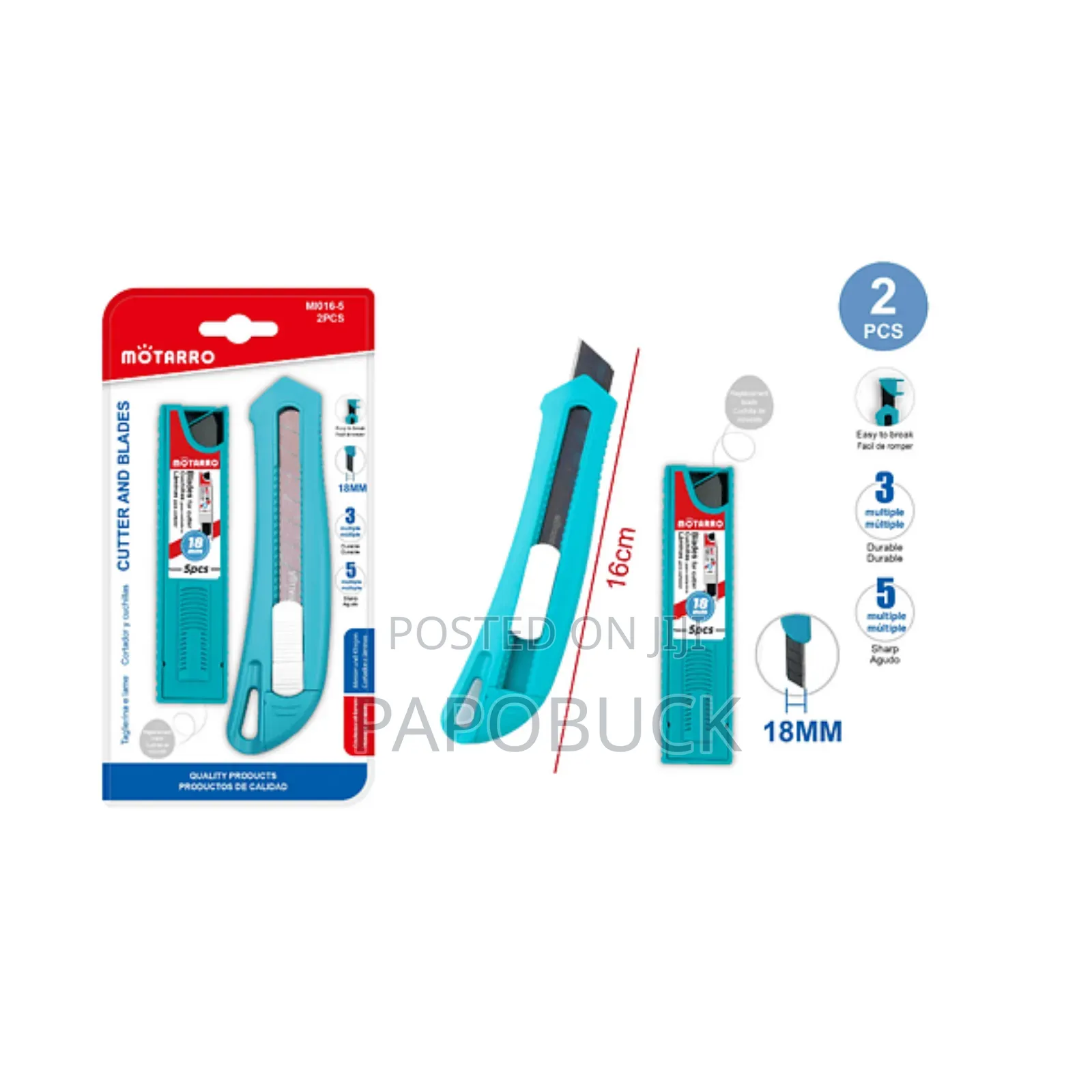 5 Pcs Utility Knife With Replacement Blades