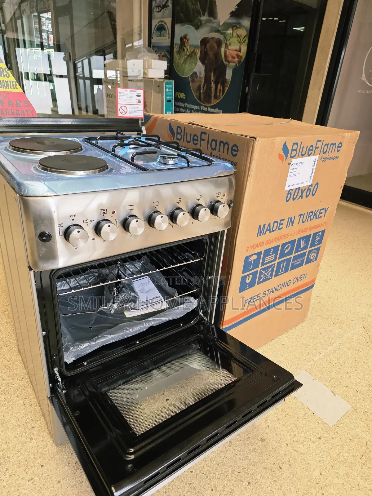 Blueflame Gas Cooker 60cm*60cm (2+2) With an Electric Oven