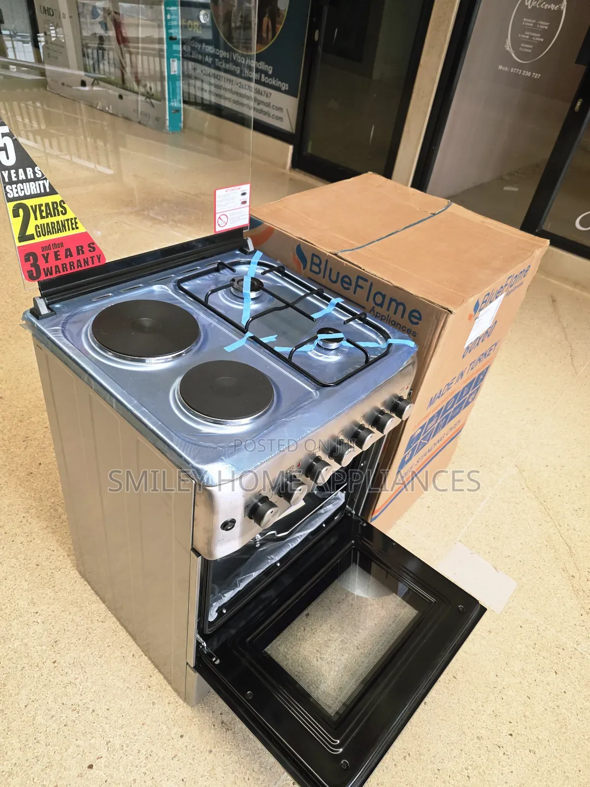 60cm 2gas+2 Electric Burners Blueflame Cooker Electric Oven