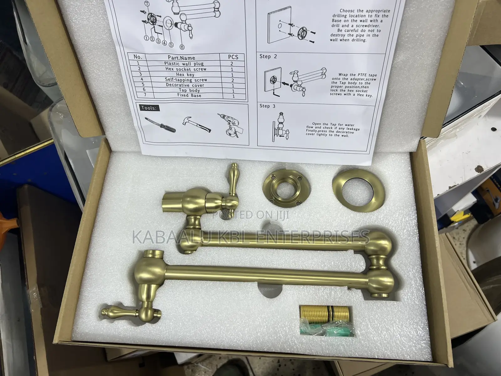 Brush Gold Heavy Duty Pot Filler Tap (Faucet)