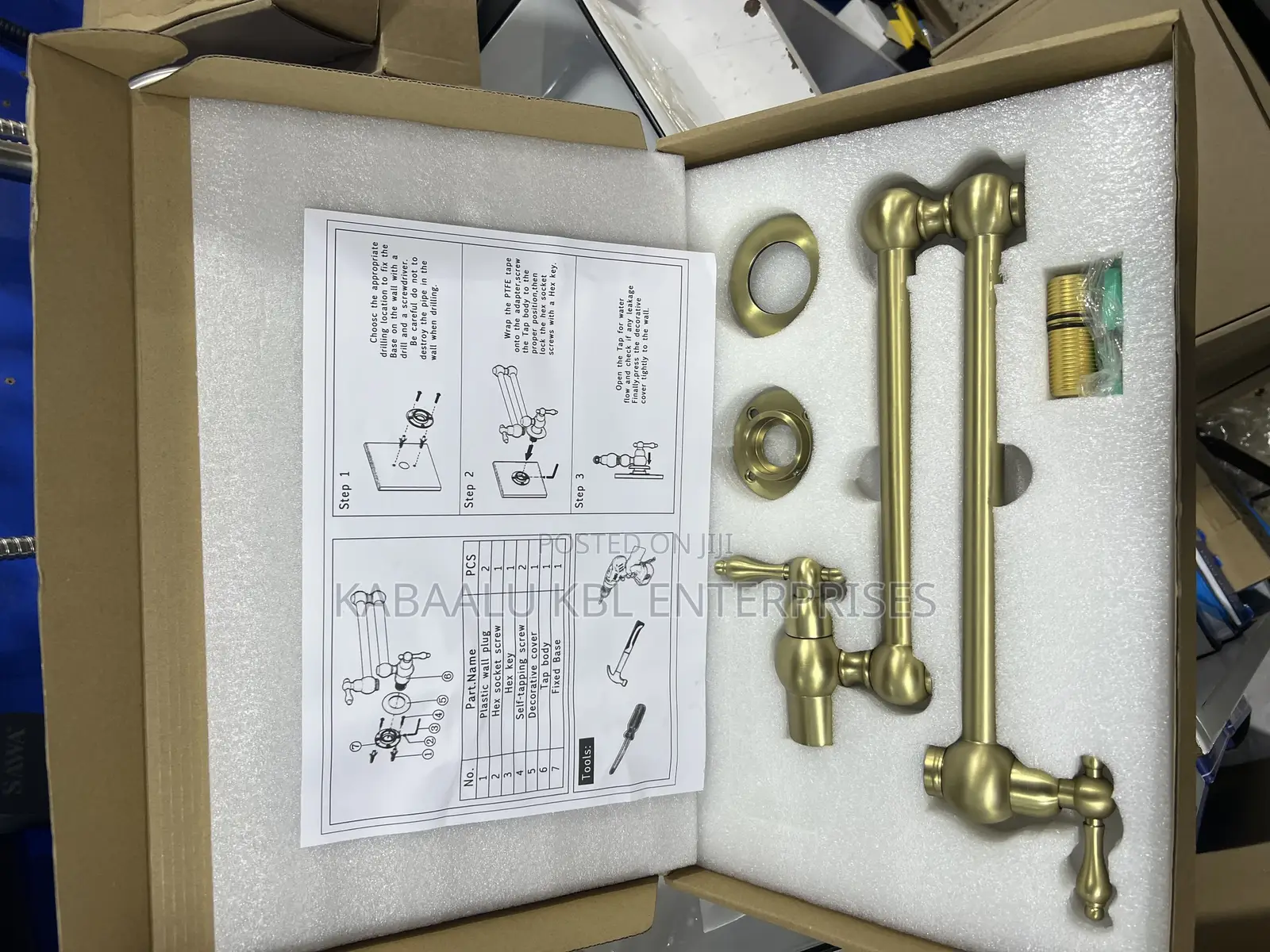 Brush Gold Heavy Duty Pot Filler Tap (Faucet)