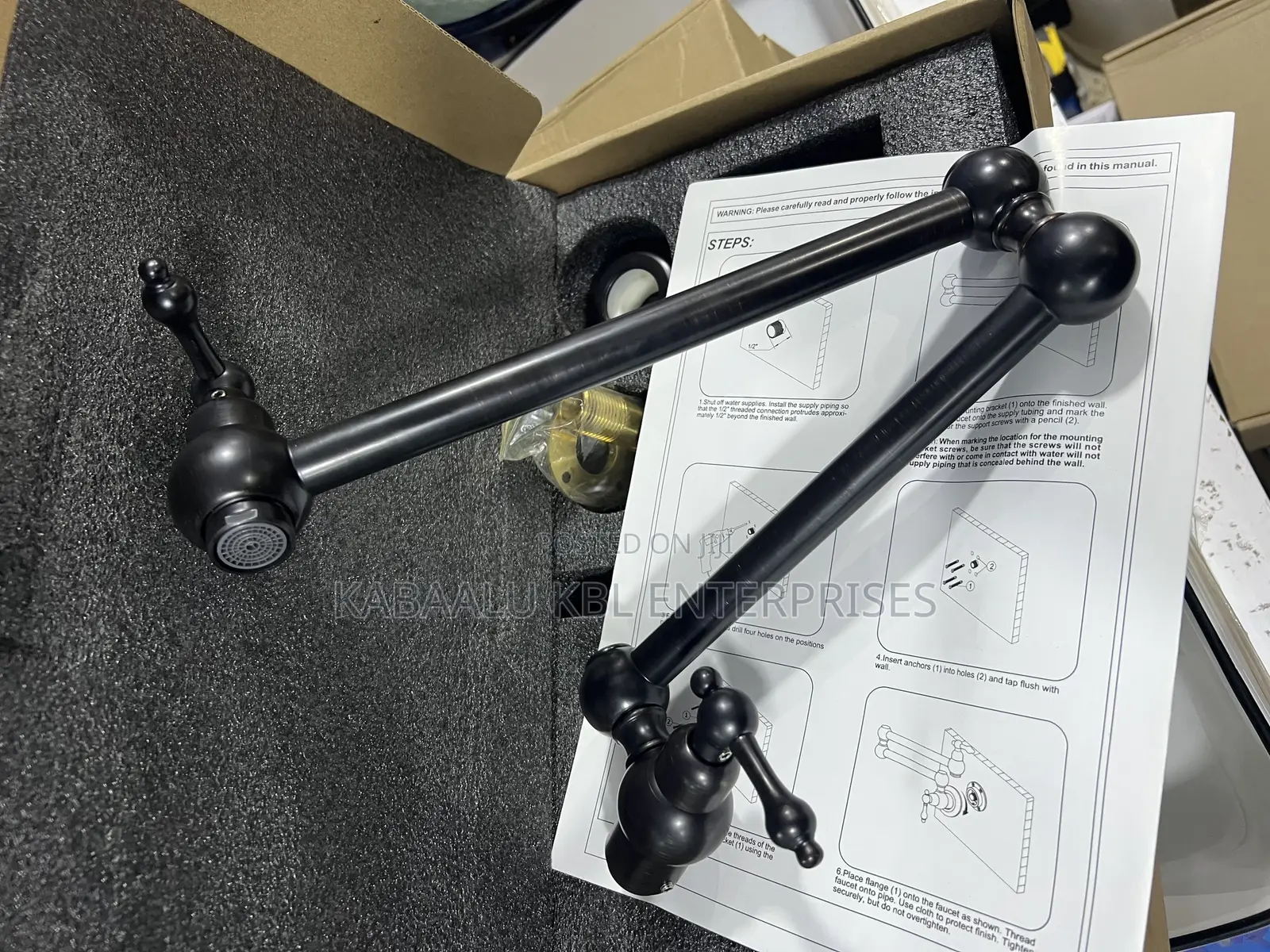 Black Heavy Duty Pot Filler Taps (Oil Rubbed Bronze)