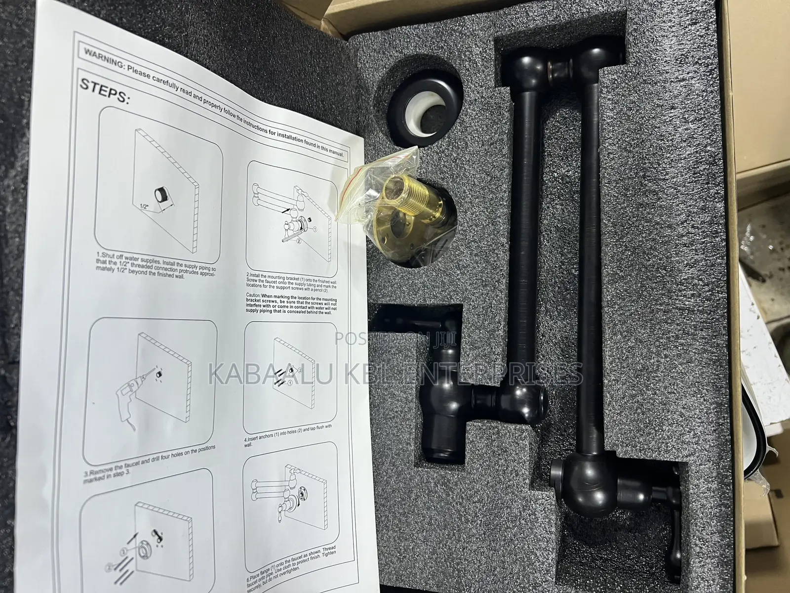 Black Heavy Duty Pot Filler Taps (Oil Rubbed Bronze)