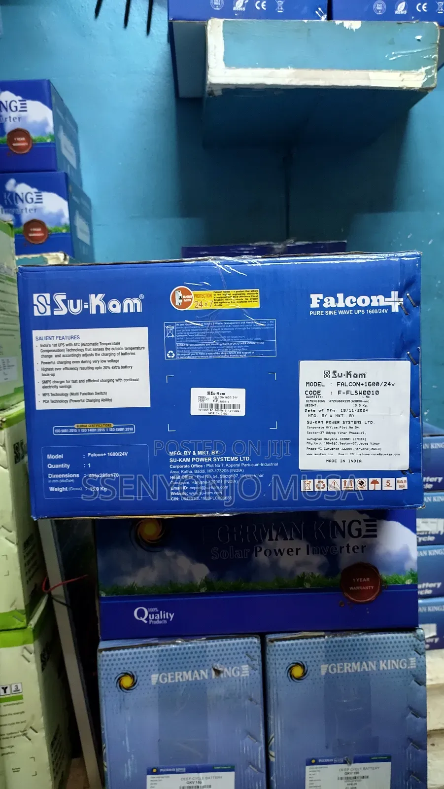 Sukam Falcon+ 1600/24v Inverter With LCD Advanced Charging