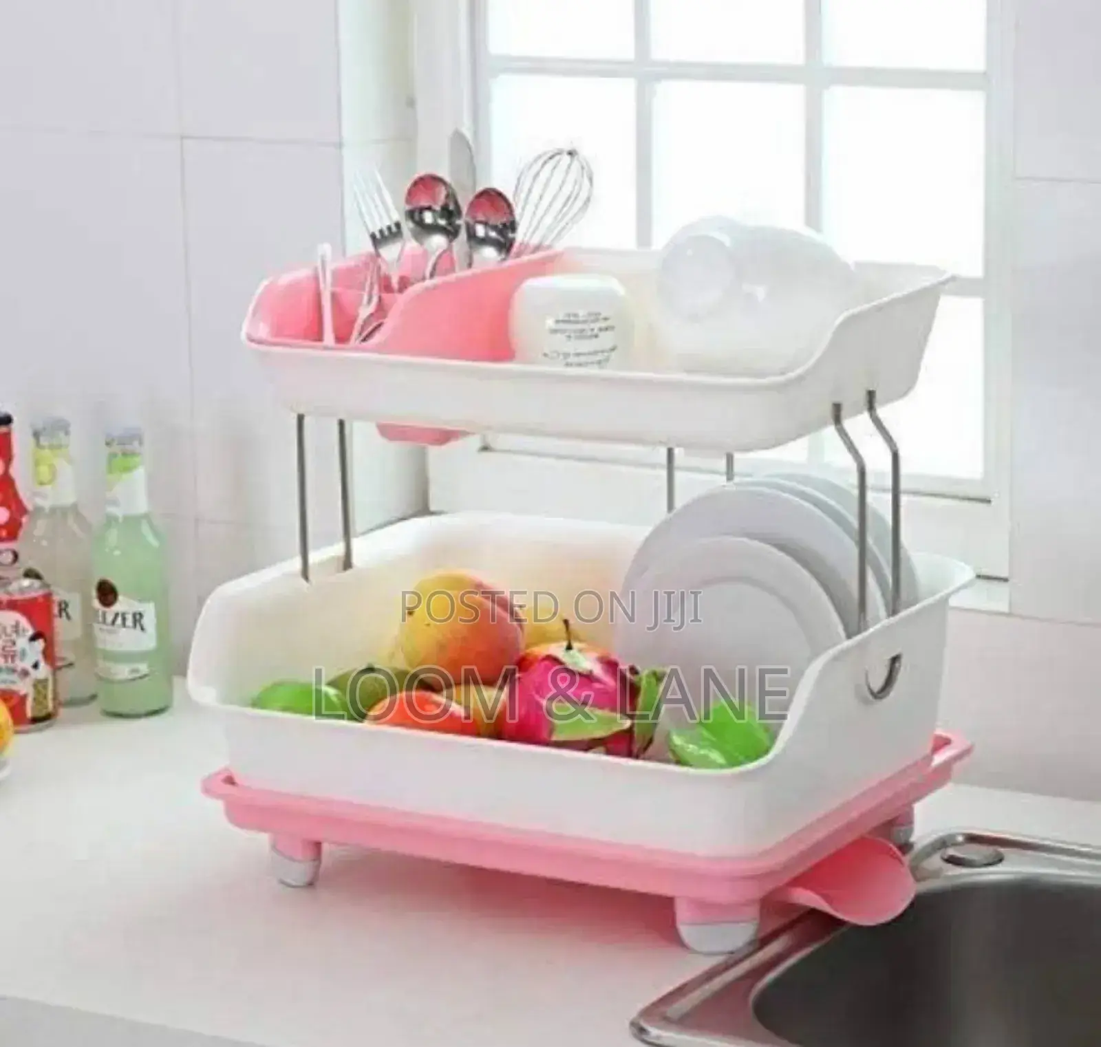 Smartslide Plastic 2 Tier Dish Drainer Rack