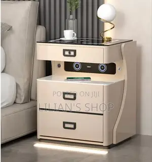 Smart Bedside Table With Led Wireless Charging and Speaker