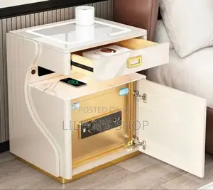 Smart Bedside Table With Led Wireless Charging and Speaker