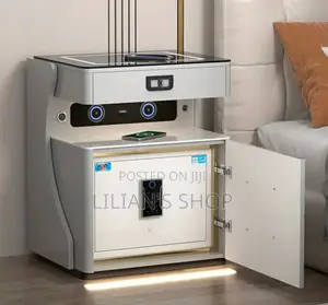 Smart Bedside Table With Led Wireless Charging and Speaker
